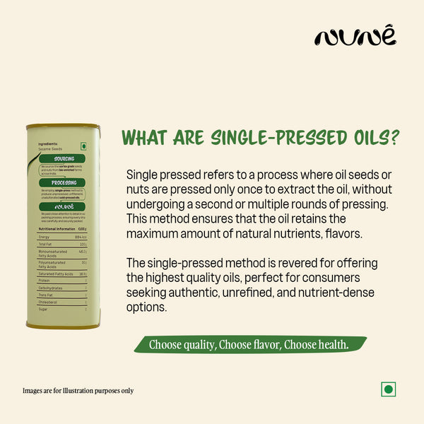 Cold Pressed Sesame Oil ( White Sesame Seeds )